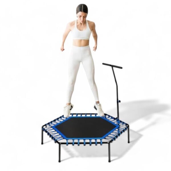 trampoline fitness avec barre reglable diametre 120cm pas cher